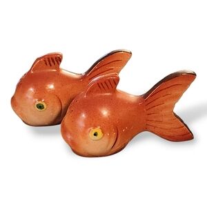 Rare Vintage Ceramic Koi Fish Salt And Pepper Shakers